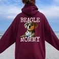 Beagle Mommyビーグル ママ フンデ ママについてつぶやく イングリッシュ・ビーグル ママ レディース オーバーサイズ パーカー バックプリント Maroon
