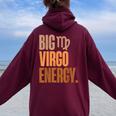 Big Virgo Energy African American Melanin Women Oversized Hoodie Back Print Maroon