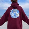 Blue Field Day Blue Team Color Field Trip Teacher Student Women Oversized Hoodie Back Print Maroon