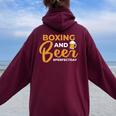 Boxing And Beer Perfectday ボクサー・ボクシング レディース オーバーサイズ パーカー バックプリント Maroon