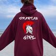 Casco De Gladiadorpartan Girl Warrior Departan Girl Women Oversized Hoodie Back Print Maroon