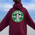 Cheer Girl 面白いチアリーダーグラフィック 女の子用 レディース オーバーサイズ パーカー バックプリント Maroon