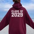 Class Of 2029 Graduate For Graduation レディース オーバーサイズ パーカー バックプリント Maroon