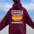 Cool Hotdog Outfit For Adult Hotdog Hot Dog Lover Women Oversized Hoodie Back Print Maroon