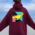 Daffy Duck レディース オーバーサイズ パーカー バックプリント Maroon