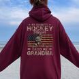 My Favorite Hockey Player Calls Me Grandma Mother's Day Women Oversized Hoodie Back Print Maroon