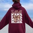 Football Mama Coquette Bow Sport Mom Game Women Oversized Hoodie Back Print Maroon