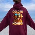 Golden Mommyゴールデン・ママ 母の日 ゴールデンレトリバー・ママ レディース オーバーサイズ パーカー バックプリント Maroon