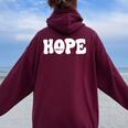 Hope Romans 15 13 レトロ グルービー 面白い クリスチャン 信仰 聖書 J レディース オーバーサイズ パーカー バックプリント Maroon