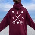 Htx Houston Women レディース オーバーサイズ パーカー バックプリント Maroon