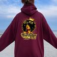 It's My Birthday Melanin Queen African American Afro Women Women Oversized Hoodie Back Print Maroon