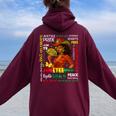 Junenth 1865 Black Pride Black Cowgirl Melanin Girl Women Oversized Hoodie Back Print Maroon