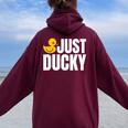 Just Duckyラバーダック レディース オーバーサイズ パーカー バックプリント Maroon
