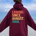 Legendince August 1968 Birthdayintage 1968 レディース オーバーサイズ パーカー バックプリント Maroon
