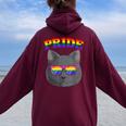 Lgbt Britishhorthair Cat Gay Pride Rainbow Lgbtq Kitty レディース オーバーサイズ パーカー バックプリント Maroon