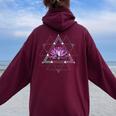 Lotus Floweracred Geometry Yoga Meditationpiritual Zen レディース オーバーサイズ パーカー バックプリント Maroon