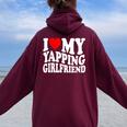I Love My Yapping Girlfriend レディース オーバーサイズ パーカー バックプリント Maroon