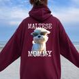 Maltese Mommyマルチーズ ママ 犬 お母さん 母の日 お母さん スウィート・マルチーズ レディース オーバーサイズ パーカー バックプリント Maroon