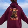 Mama Bearママベア ママベア 母の日 グリズリー ママベア レディース オーバーサイズ パーカー バックプリント Maroon