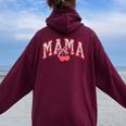 Mama Mommy Cherry Happy Mother's Day Mom Life Coquette Bow Women Oversized Hoodie Back Print Maroon