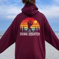 Mama Squatch Bigfoot Mom Sasquatch Family Matching Costume Women Oversized Hoodie Back Print Maroon