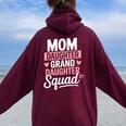 Mom Daughter Granddaughterquad マッチングママ 母の日 レディース オーバーサイズ パーカー バックプリント Maroon