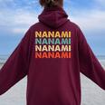 Nanami 七海 レディース オーバーサイズ パーカー バックプリント Maroon