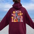 My Niece Is My Bestie Auntie Niece Matching Twinning Girls Women Oversized Hoodie Back Print Maroon