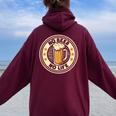 No Beer No Life ヴィンテージドリンク ビール愛好家 ビールファン向け レディース オーバーサイズ パーカー バックプリント Maroon