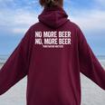 No More Beer シャツ 句読点 Matters メンズ レディース 面白い レディース オーバーサイズ パーカー バックプリント Maroon