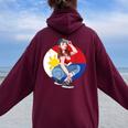 Pinay Girl フィリピン 強い フィリピン国旗 フィリピンプライド レディース オーバーサイズ パーカー バックプリント Maroon