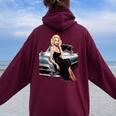 Pinup Girl ビンテージクラシックカー ホットロッド ロカビリー レディース オーバーサイズ パーカー バックプリント Maroon