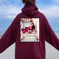 Pinup Girls 「バルーン付きセクシー赤毛ピンナップ1」 レディース オーバーサイズ パーカー バックプリント Maroon