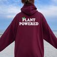 Plant Powered プラントパワー ヴィーガニズム ヴィーガン ベジタリアン レディース オーバーサイズ パーカー バックプリント Maroon