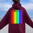 Rainbow レインボー《虹 カラー》【デザインアート】文字 7色 カラフル レディース オーバーサイズ パーカー バックプリント Maroon