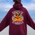 Sarcastic Duck Joke Quote Humor Duck Meme Women Oversized Hoodie Back Print Maroon