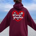 Soccer Grandma Heart Grandma Of A Soccer Player Grandmother Women Oversized Hoodie Back Print Maroon