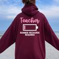 Teacherummer Recharge Required シャツ レディース オーバーサイズ パーカー バックプリント Maroon