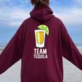 Team Tequila アルコール シンコ・デ・マヨ メキシカンテキーラ レディース オーバーサイズ パーカー バックプリント Maroon