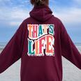 That Is Life Retro Groovyintage レディース オーバーサイズ パーカー バックプリント Maroon