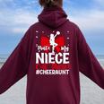 That's My Niece Cheer Aunt Cheerleading Auntie Women Oversized Hoodie Back Print Maroon