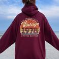 Vintage 1978 Edición Limitada Retro Hecho En 1978 Hombres Es Women Oversized Hoodie Back Print Maroon