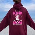 I Wear Pink For My Mom Breast Cancer Awarenessupport レディース オーバーサイズ パーカー バックプリント Maroon