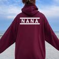「Nana」ヘボン式「なな」「ナナ」下の名前 ローマ字 名入れ 名乗り ラテン文字 綴り レディース オーバーサイズ パーカー バックプリント Maroon