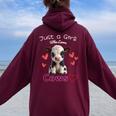 かわいい ホルスタイン 牛 の – ' Just A Girl Who Loves Cows ' デザイン レディース オーバーサイズ パーカー バックプリント Maroon