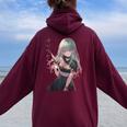 ジェスガオ ヤンデレ漫画 アニメ 女の子 キャラクター レディース オーバーサイズ パーカー バックプリント Maroon