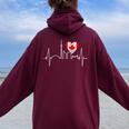 トロント スカイライン ハートビート カナダ国旗 男性用 女性用 カナダ レディース オーバーサイズ パーカー バックプリント Maroon
