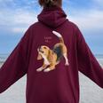 ビーグルシャツ ビーグルtシャツ Love Is Dog Mom Dad 子犬 ペット キュート レディース オーバーサイズ パーカー バックプリント Maroon