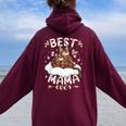 ベンガル猫のお母さんと子猫、母の日、お母さん レディース オーバーサイズ パーカー バックプリント Maroon