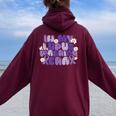 ループス・アウェアネス Lupus Warrior Era Wear Purple Ribbon Groovy レディース オーバーサイズ パーカー バックプリント Maroon